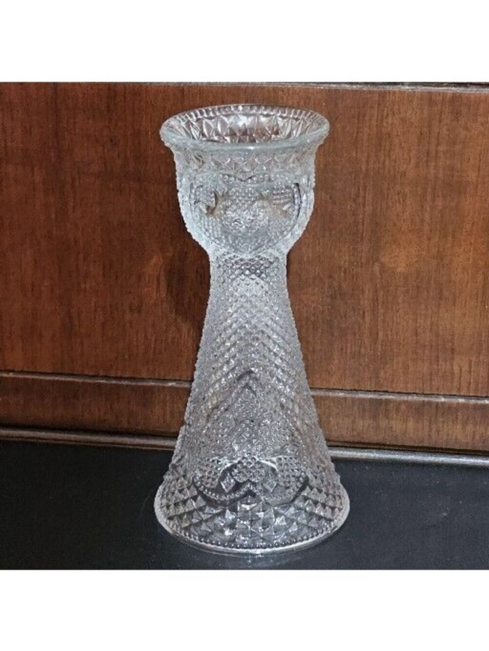 Avon Fostoria Vase + Candlestick Holder 7.5" romantic candlelight 1979 country